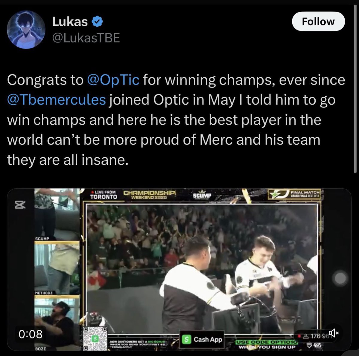 Makes you think if it wasn’t for this, optic would’ve never 2 peated!