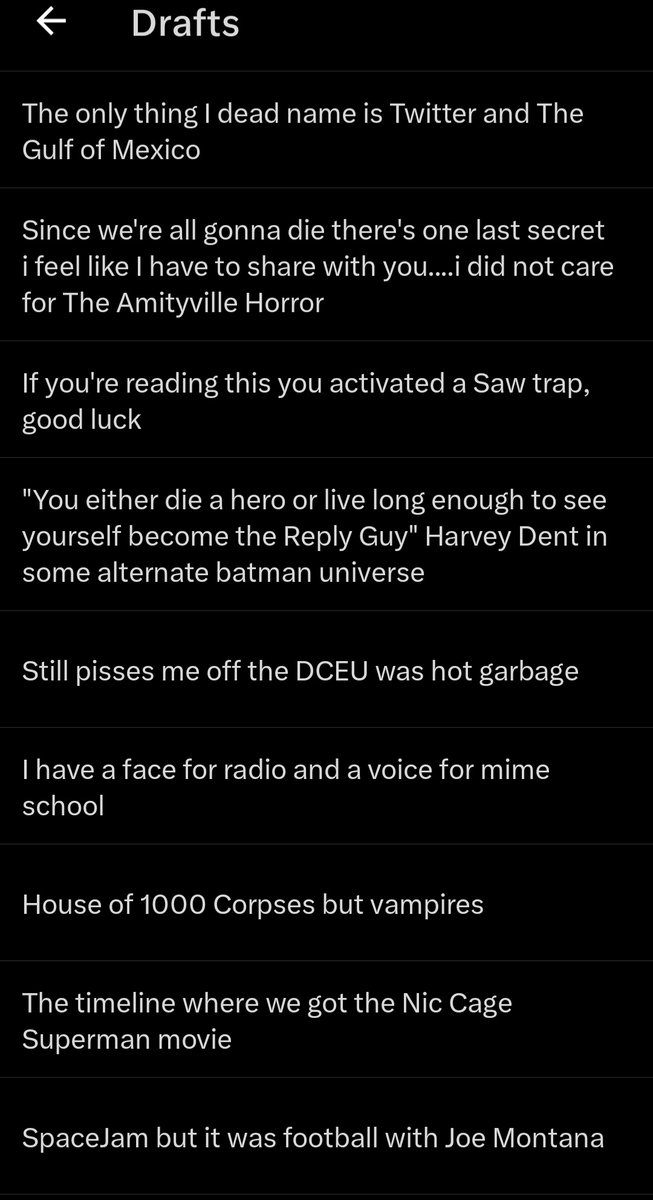 Joshlikeshorror's tweet image. Draft dump so I can clean this out lol