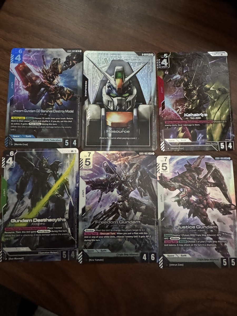 VialNite's tweet image. My local card shop came through!! Only enough to cover one of my pre-orders but still!!
Didn’t get Lacus or Cagalli but least I got Freedom and Justice Gundam. 😭😭