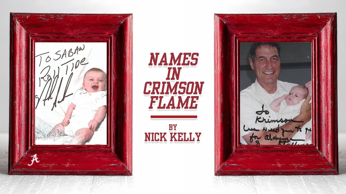 Names in Crimson flame. 

An <a href="/aldotcom/">AL.com</a> series about how Alabama football has influenced baby names in the state and country 🧵