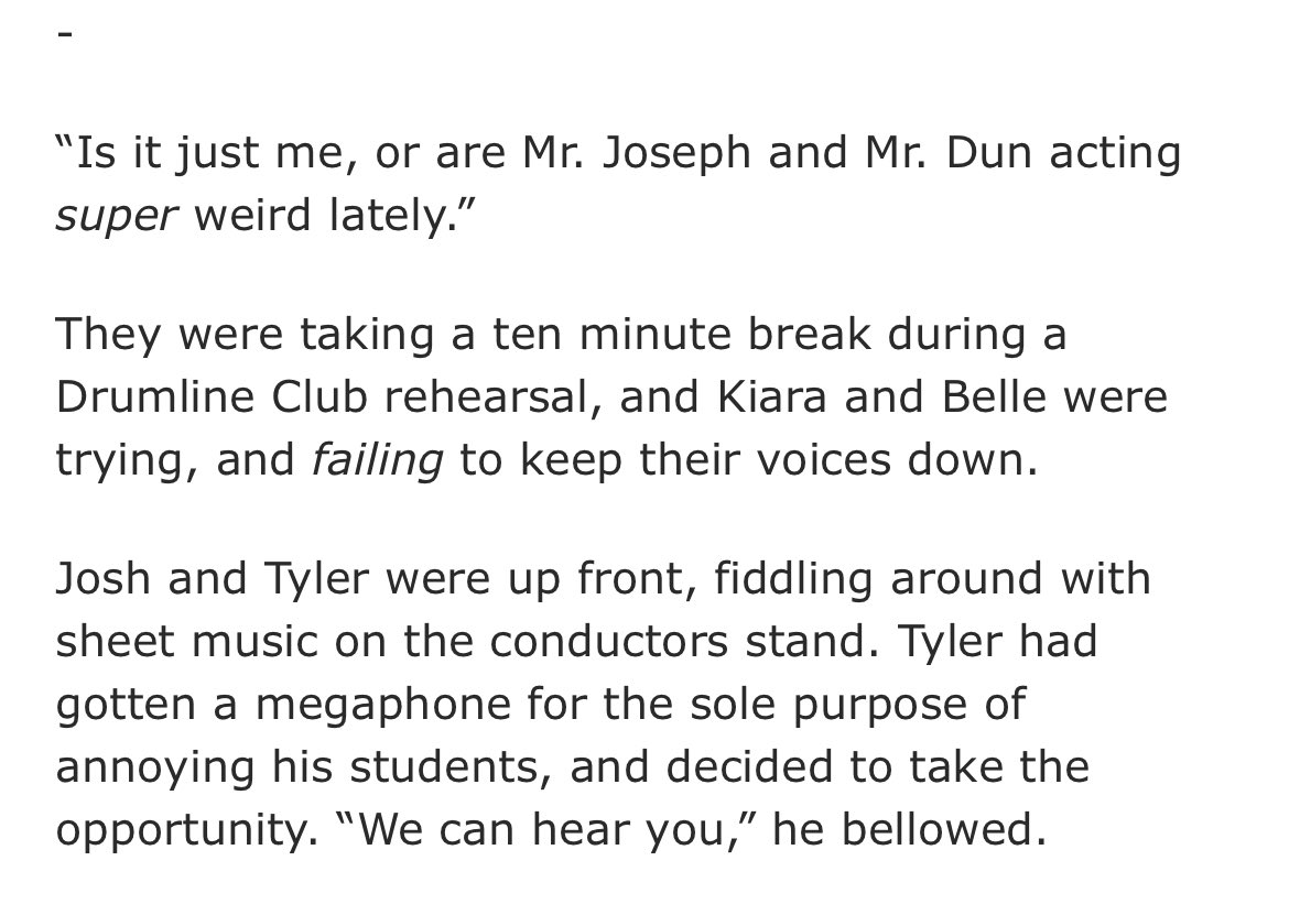 starrswillfade's tweet image. two things people have been asking for:
1. students noticing.
2. tyler being annoying.
i am excited to announce that there is a lot of this going forward
archiveofourown.org/works/66232117…