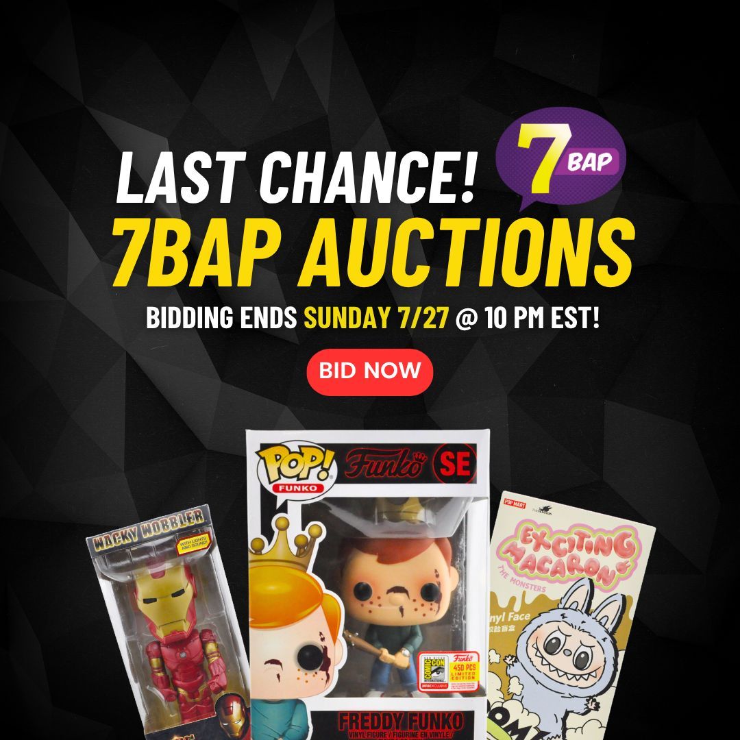 7BucksAPop's tweet image. ⏰ FINAL COUNTDOWN: ONLY 1 HOUR LEFT! ⏰

Still waiting? Now’s your moment to jump in and snag those epic grails before they vanish for good!

🔥 Prototypes, Vaulted Pops, Signature Series &amp;amp; more — your shelf depends on it!

➡️ Bid NOW: buff.ly/vs62FHD