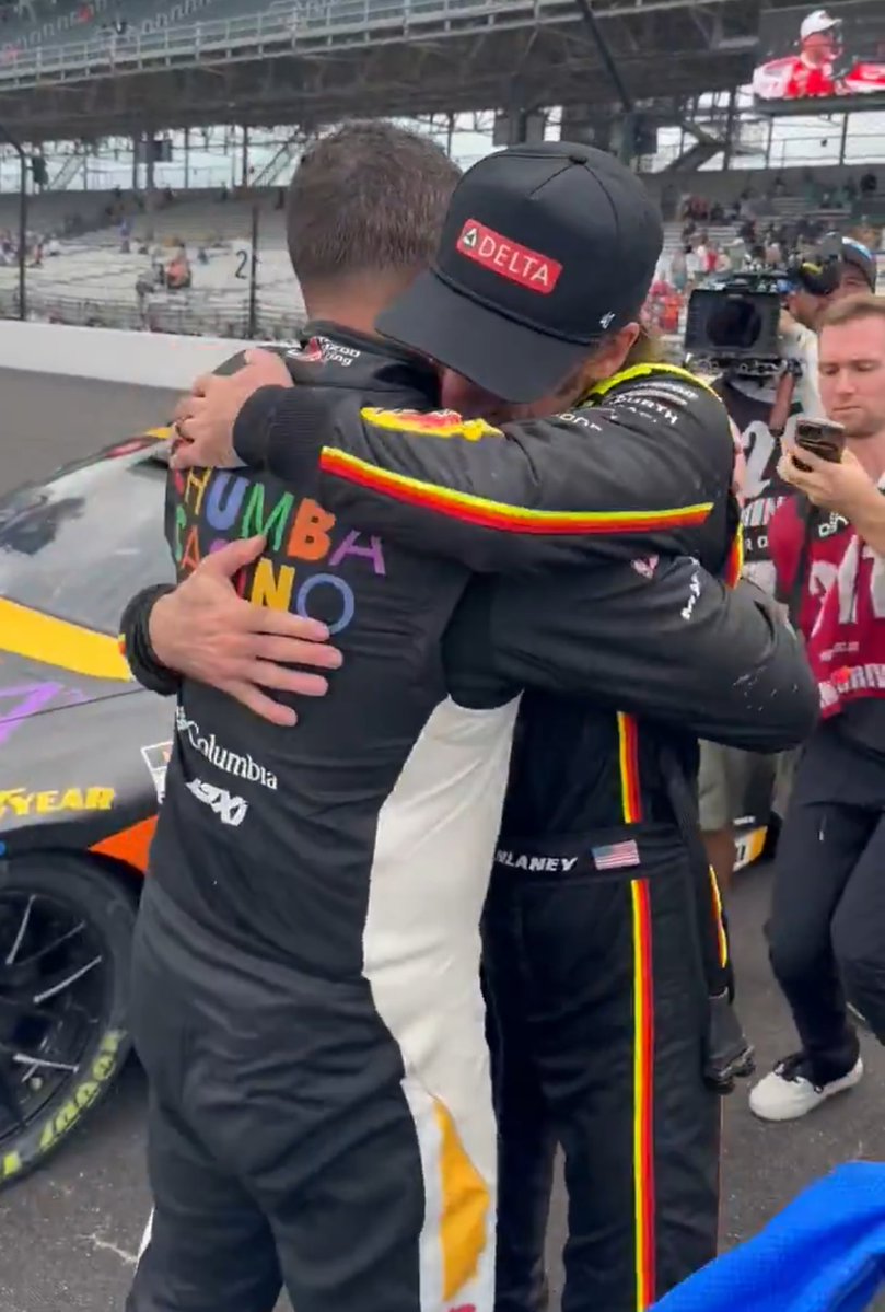 teamblaney's tweet image. Just a couple of friends celebrating a Crown Jewel victory @IMS. #Brickyard400 #NASCAR @BubbaWallace @Blaney