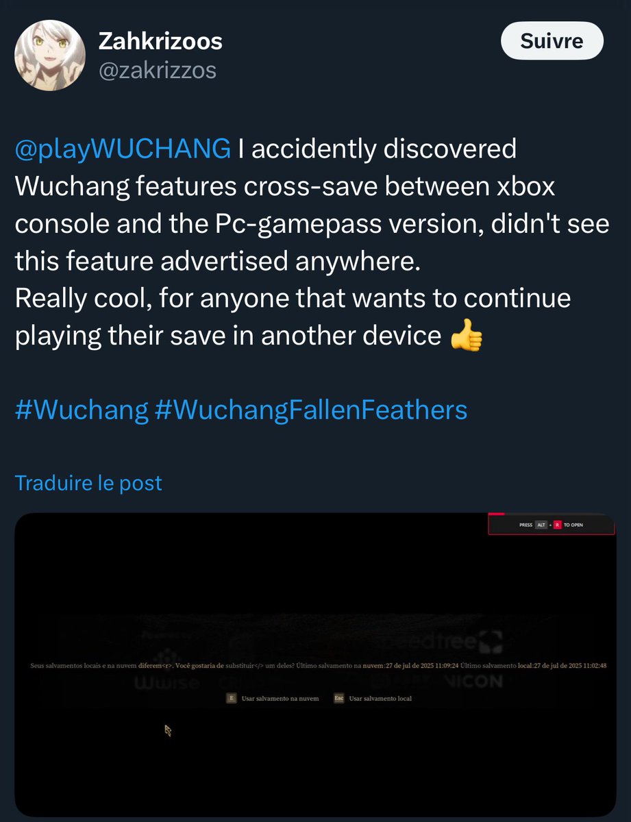 astaranx's tweet image. Wuchang on Xbox is not a Play Anywhere title but you have the cross-save feature between the Xbox and the pc version(Gamepass/Windows Store)
Also confirmed by Grok. 👍
#Wuchang #Xbox #XboxGamePass