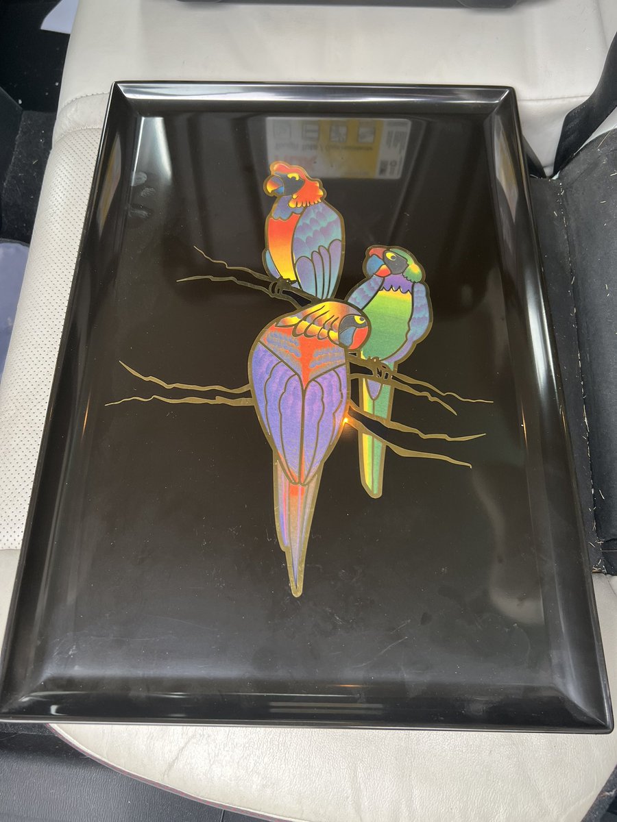 StuffKeithBuys's tweet image. Picked up a Couroc tray with birds on it. All the work is inlay and metal inlay. These trays are a work of art.
