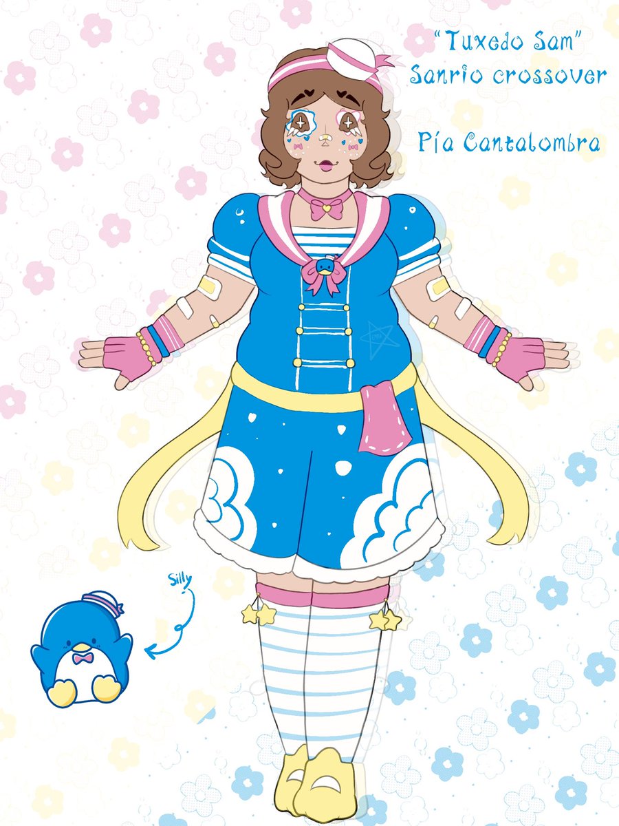 oletusmime's tweet image. The little penguin is so cute!☺️
// hai guys uhh i wanted to make her as Mocha or keroppi but uhh i also love tuxedo sam and he’s peak and it literally fits her so much idgaf