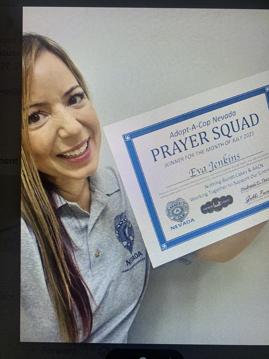 Congratulations 🎊🎉🎈 to our unique and only Chaplain Eva Jenkins for being one of our winners in the month of July 2025. 

Congratulations on behalf of ADOPT-A- COP  and our Board. 

Thank you for everything you do 🔥