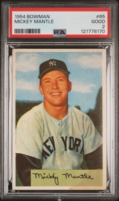 nothingbutcard's tweet image. MICKEY MANTLE 1954 BOWMAN PSA 2 Beautiful Card! #ad #thehobby cardpromoter.com/2025/07/27/bas…