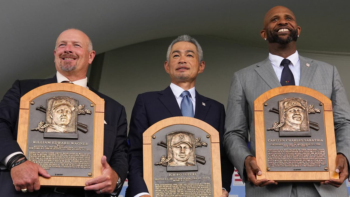 Yankees legends CC Sabathia and Ichiro Suzuki were inducted into the Baseball Hall of Fame on.sny.tv/WzpHPz7