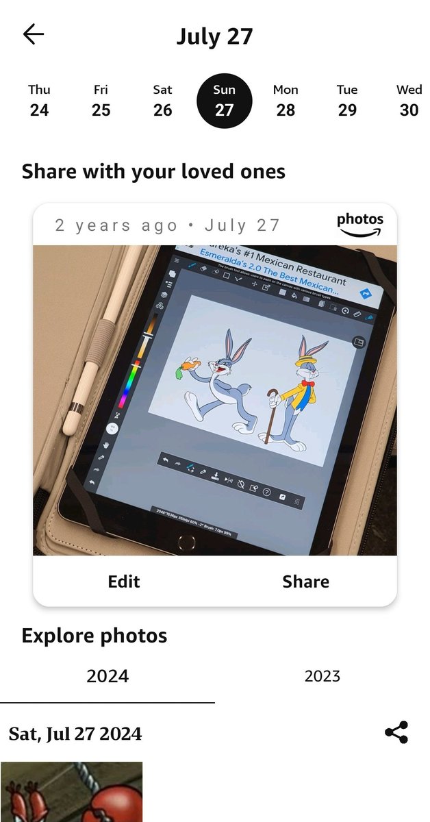 Cartoonkal's tweet image. Amazon photos just made me remember today's Bugs Bunny's birthday and I forgot to draw something for it whoops.