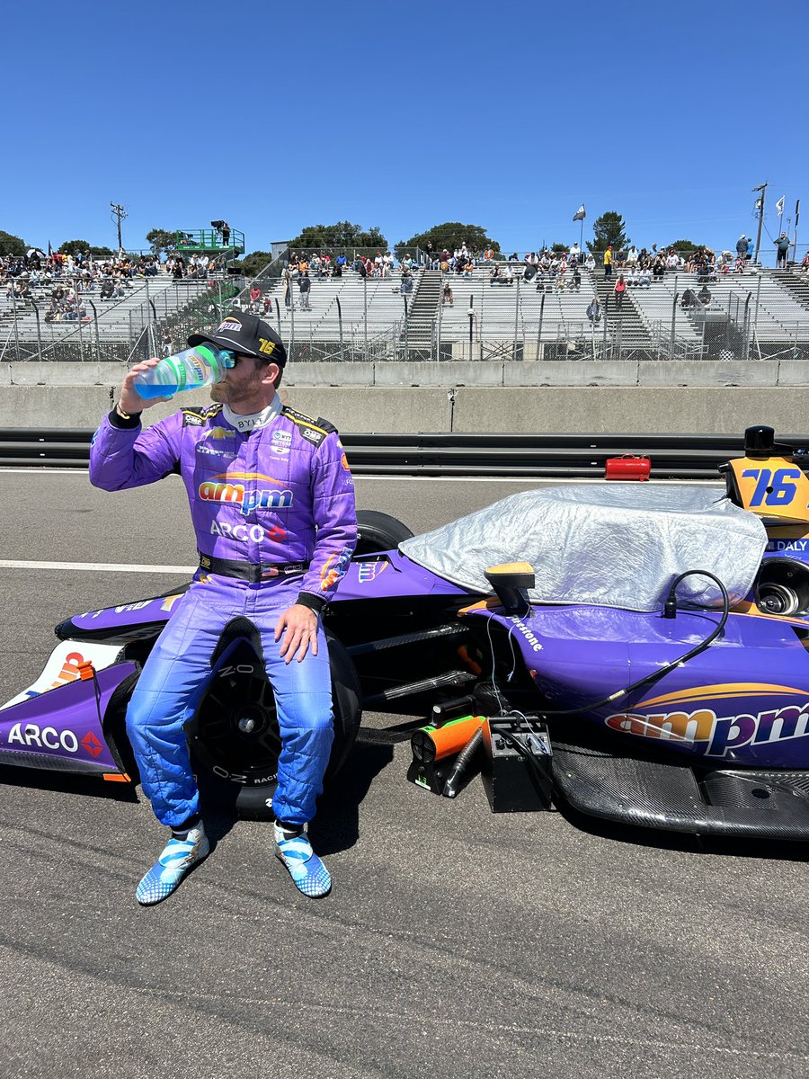 ConorDaly22's tweet image. What a recovery from this @juncoshollinger @ampm crew. Got punted off the track lap 1, got covered in gravel and fell back to last. Ended up P14! Think we had a shot at something much better today but we’ll keep fighting. Love driving this purple car! @arco #indycar