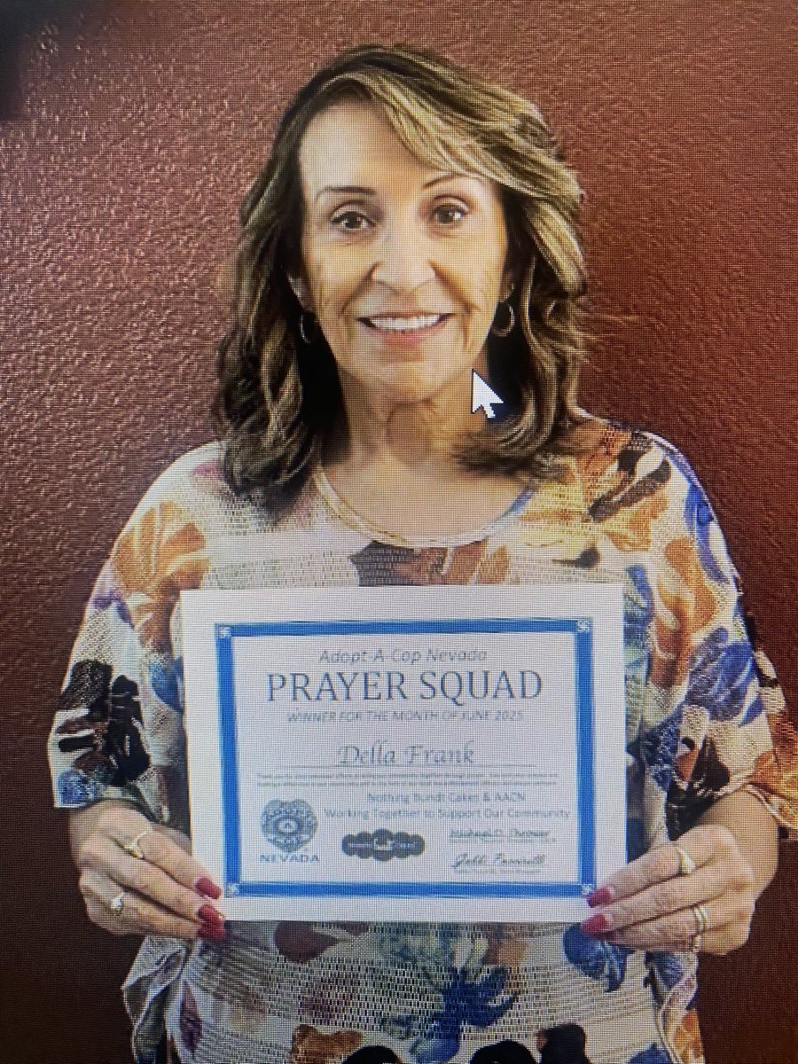 Congratulations 🎊🎉🎈 to  Chaplain Della Frank for being one of our winners in the month of June 2025. 

Thank you on behalf of ADOPT-A- COP  and our Board 👏