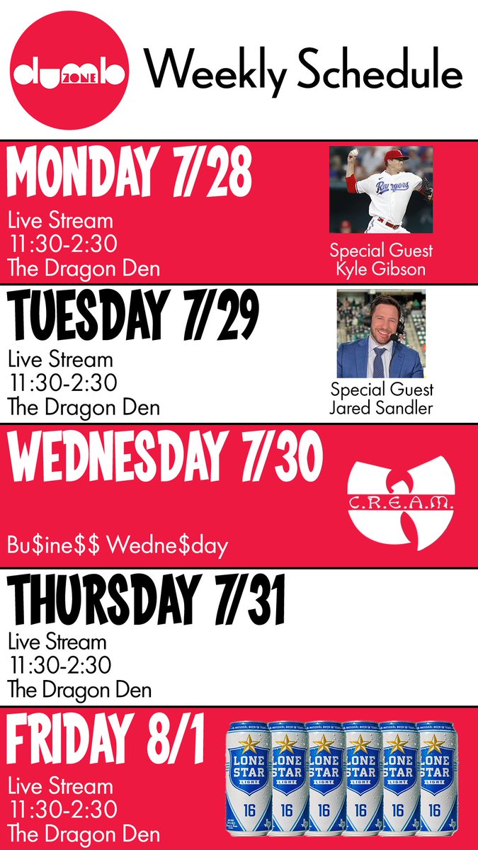 Week of 7/28 Alexa Sched