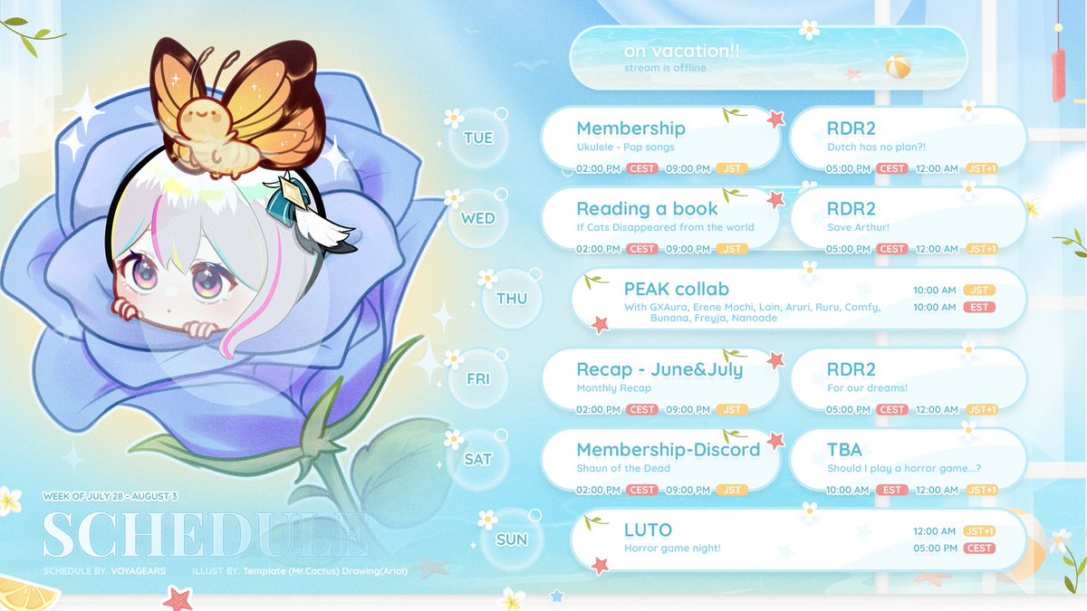 ArialYuriko's tweet photo. 🗓️Angel's schedule🪽

New Schedule is Here <3333

🪽#ArialYuriko
📺#AriAir
🎨#AriArt
✂️#ShortAri
🤣#Arifun
📰#AriMon https://t.co/Bq3Y2I2mMN