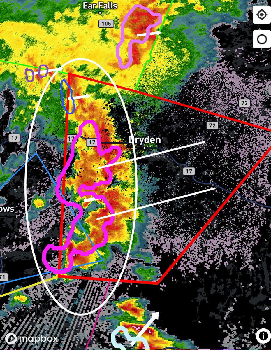 IWeatherON's tweet image. #ONStorm #ONwx 🌪️ TORNADO WARNING ISSUED

Environment Canada has issued a tornado warning for this cluster of storms approaching the Dryden area in Northwestern Ontario.

If it isn’t a producing a tornado, it’s almost certainly producing destructive wind gusts.

Please seek…