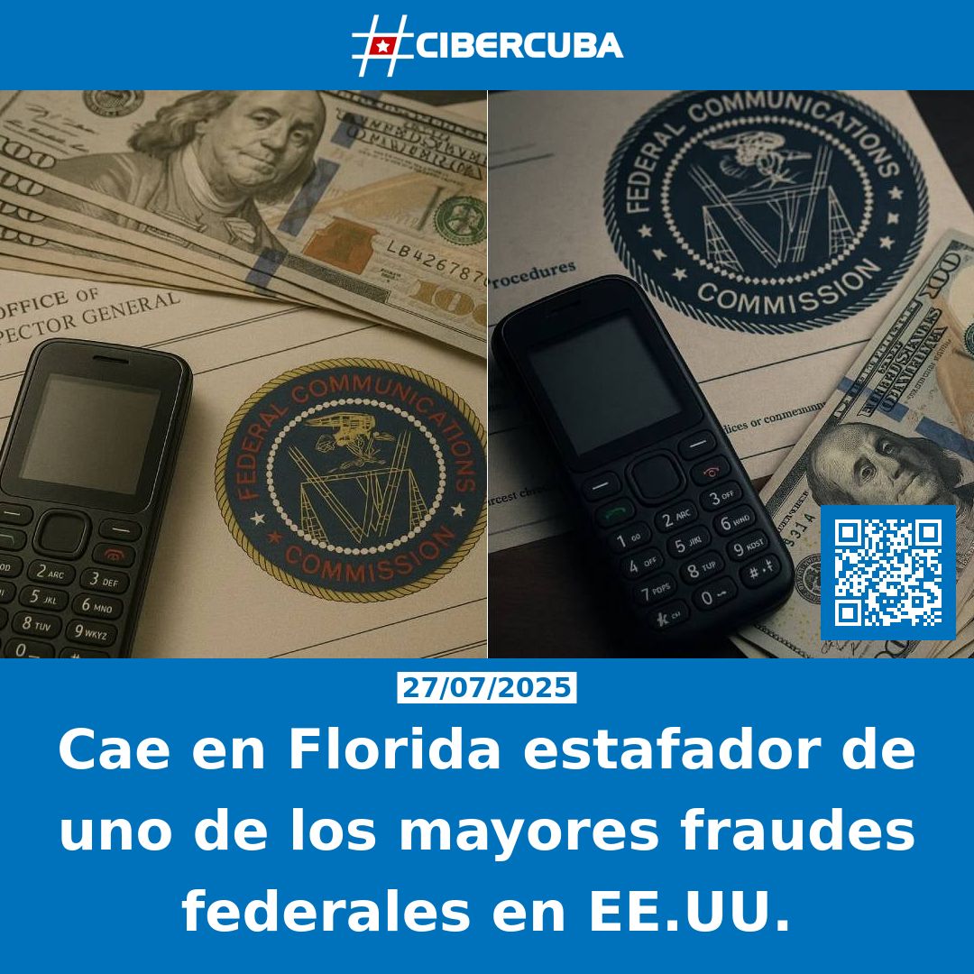 CiberCuba's tweet image. Cae en Florida estafador de uno de los mayores fraudes federales en EE.UU.
Leer más: shrlnk.org/noticias/2025-…