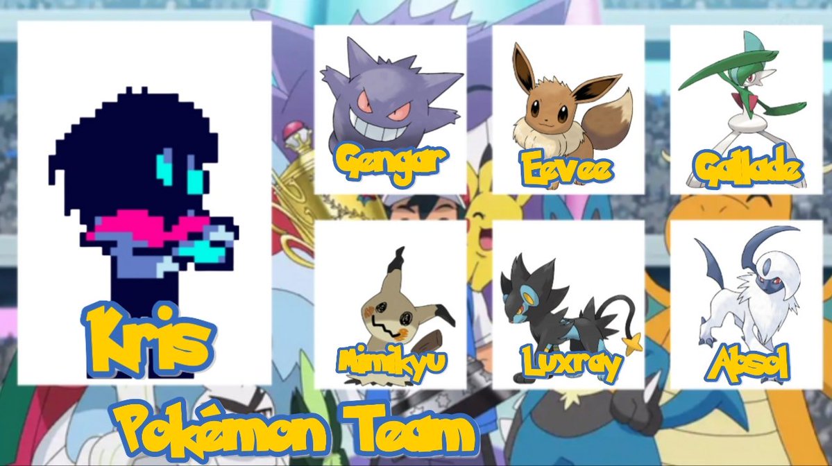 TheDogTrilogy's tweet image. If Kris had a Pokémon team