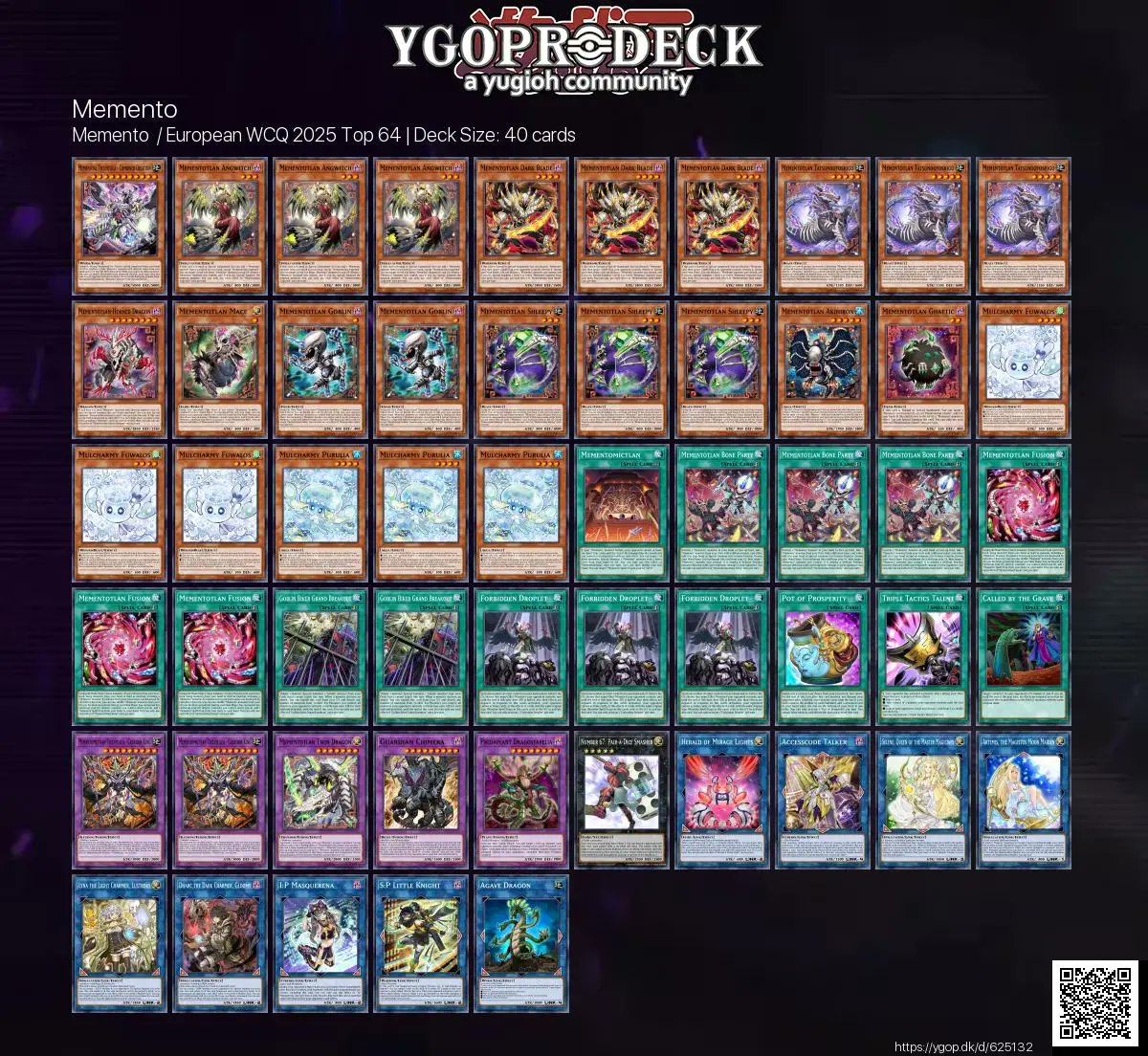 YGOPRODeck's tweet image. Memento / European WCQ 2025 Top 64 🏆
✅ ygop.dk/d/625132
#yugioh #yugiohtcg