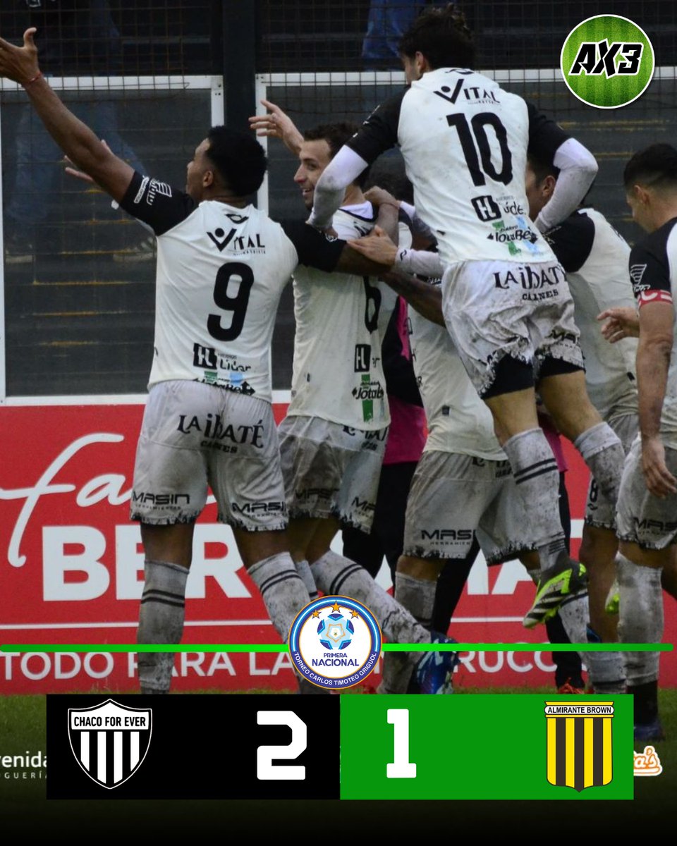 ElAscensox3's tweet image. ⬛️⬜️ TRIUNFO PARA SEGUIR SUMANDO

CHACO FOR EVER le ganó como local 2-1 a ALMIRANTE BROWN y sigue firme en Zona de Reducido.

⚽️Los goles fueron de Barbieri,  Perinciolo (CH)  y Almada (ALTE).

El equipo de Chaco est;a 5to con 40 pts mientras que La Fragata se encuentra en el…