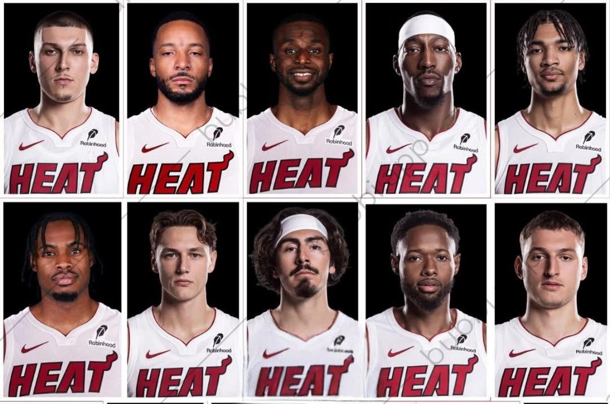 WadexFlash's tweet image. The current Miami Heat 10-man rotation for next season:
PG: Tyler Herro - Davion Mitchell
SG: Norman Powell - Pelle Larsson
SF: Andrew Wiggins - Jaime Jaquez Jr
PF: Bam Adebayo - Haywood Highsmith
C: Kelβel Ware - Nikola Jovic
Need to trade Rozier and also get a backup center.