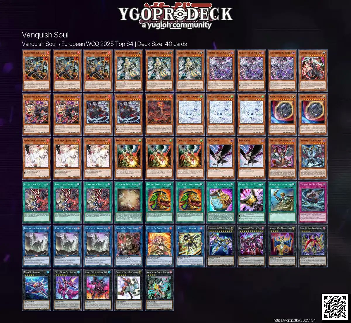 YGOPRODeck's tweet image. Vanquish Soul / European WCQ 2025 Top 64 🏆
✅ ygop.dk/d/625134
#yugioh #yugiohtcg