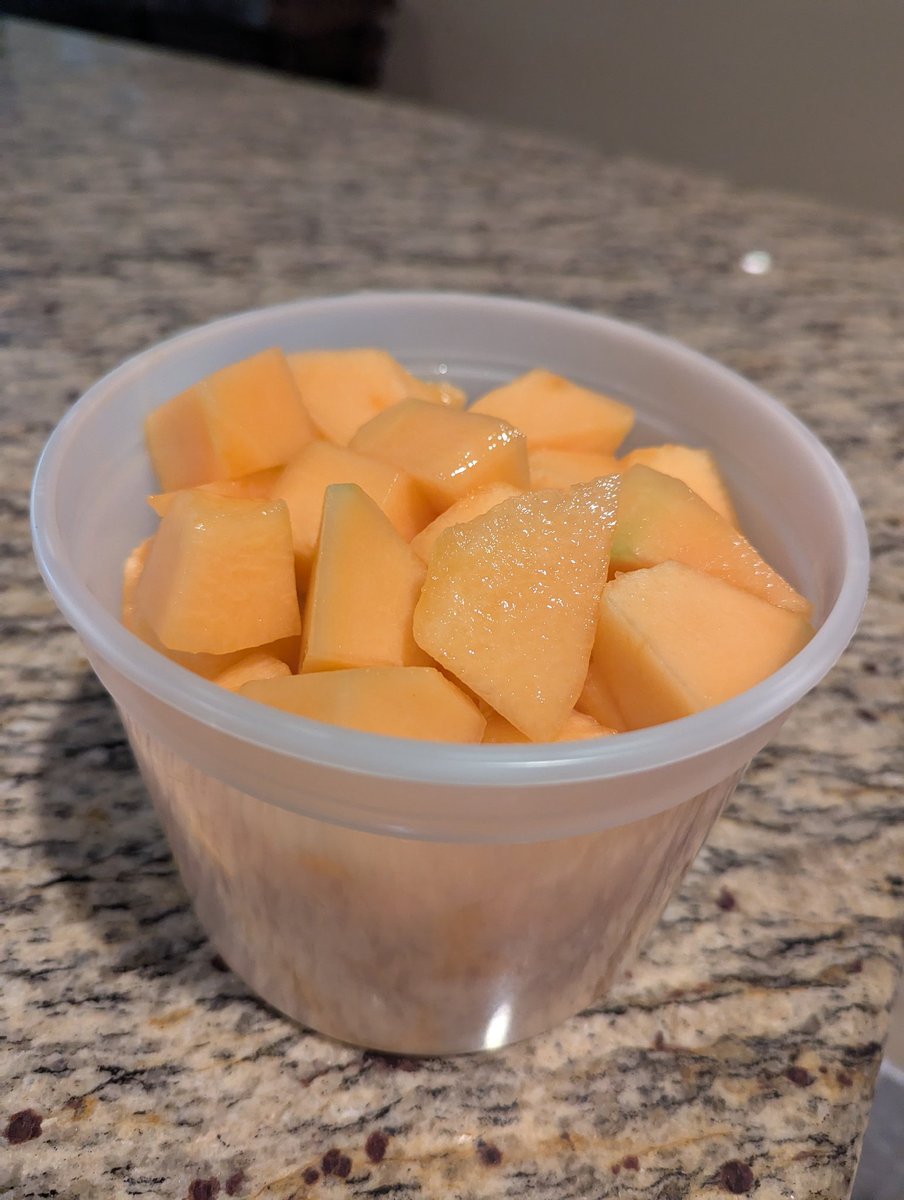 I harvested this sad, misshapen cantaloupe from my garden. It smelled amazing, and it turned out to be pretty tasty once I cut off the bad parts. #UglyButTasty