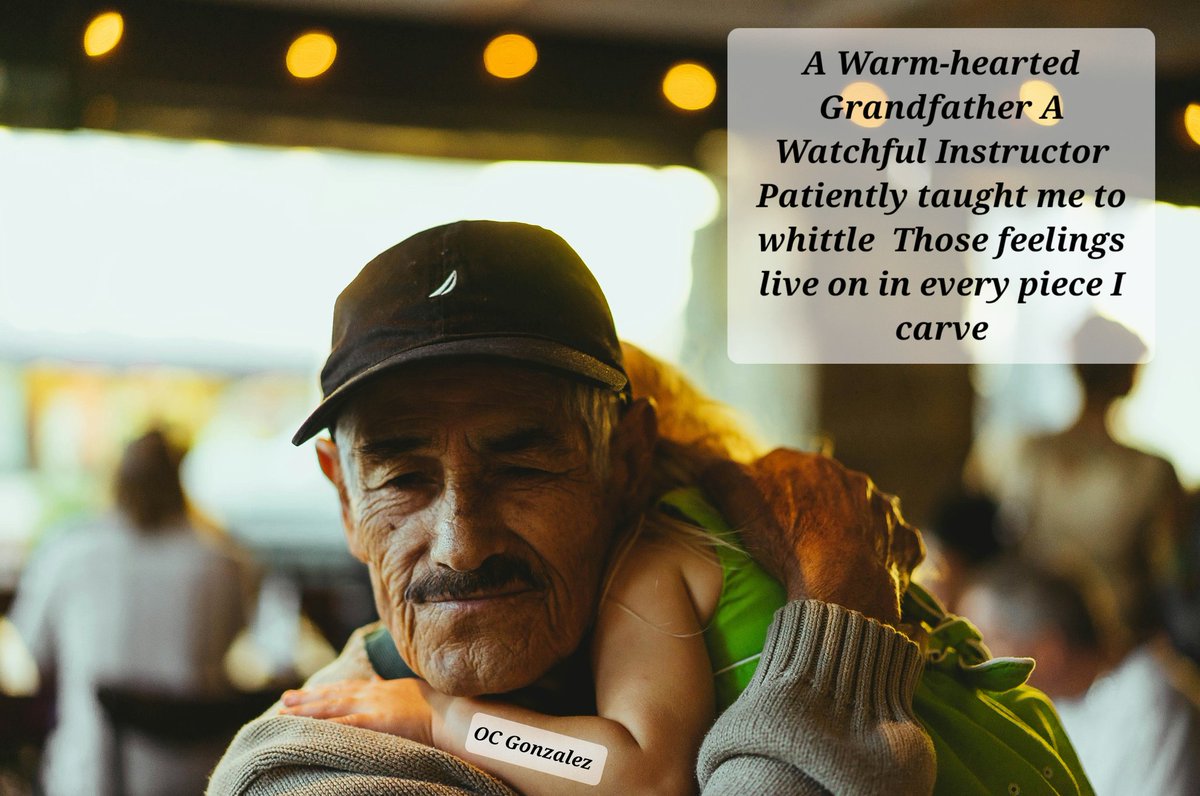 Morgan_R_R_Haze's tweet image. #366FF
A Warm-hearted Grandfather
A Watchful Instructor
Patiently taught me to whittle
Those feelings live on in every piece I carve
OC Gonzalez unsplash.com