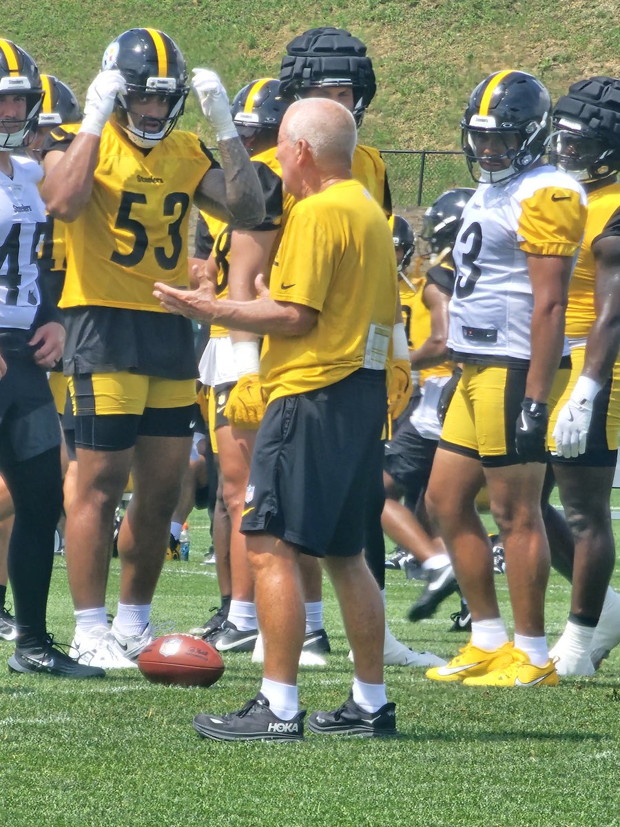 BoMarchionte's tweet image. At age 71, Special Teams Coach Danny Smith has an umatched energy