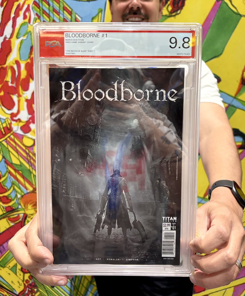 AlexHodges's tweet image. Insane W! First Bloodborne Death Of Sleep #1 Variant B 9.8 with PSA Comics.
Crossed from CGC at the show this weekend.
@Comic_Con