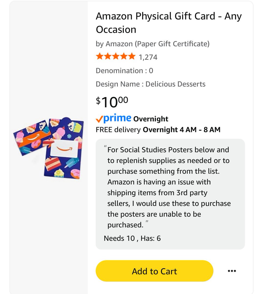 TurlsA18's tweet image. I am grateful for any support or shares. I am down to needing just 2οΈβ£ gift cards to purchase the last poster. I also have supplies, books, and snacks.
πΊπΈ Social Studies~Yr 2
π 6β8th
βοΈ 120+ students
π Year 24
πOrlando, FL
π From PA π€π
#clearthelist
amazon.com/hz/wishlist/lsβ¦