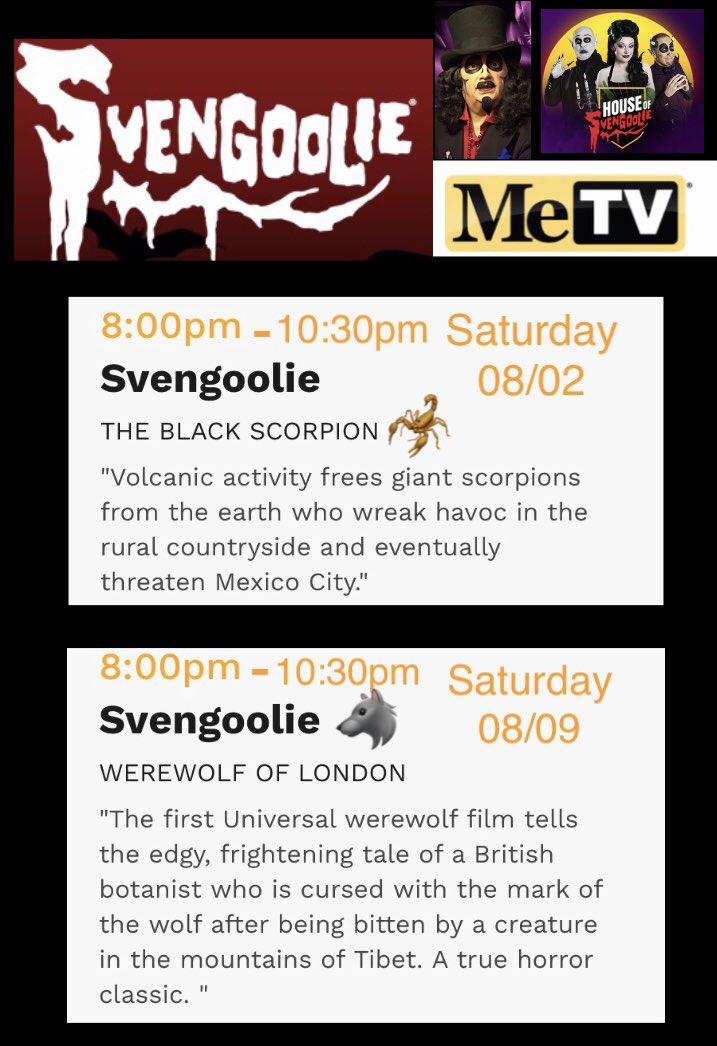 #Svengoolie <a href="/Svengoolie/">Svengoolie</a> <a href="/Felisdacat/">Pallas</a> 
Well 0ne out of two is not bad 🧐