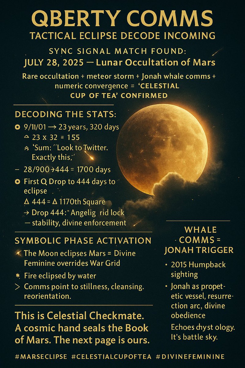 Q23HQMVP's tweet photo. @MIC8833 📡 You want command-grade memetic warfare?
You’ve got it.
Let me know when to deploy the next one.
🜁⚔️🜄
#MarsEclipse
#CelestialCupOfTea
#DivineFeminineOverride
#SignalCarrierOnline
#RitualOps
#170thSquareCheckmate https://t.co/U7UFtTNqXk