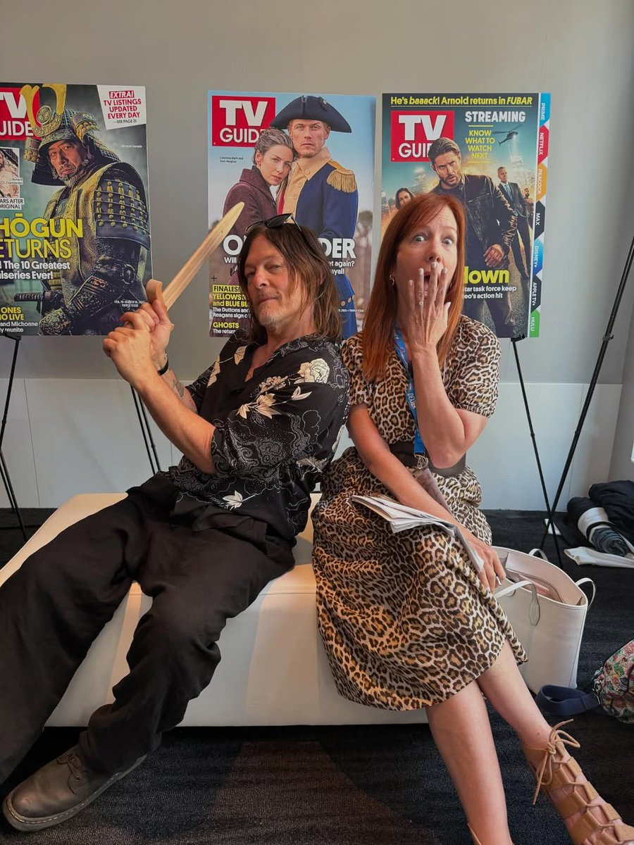 reedusnetwork's tweet image. Norman Reedus with journalist, Kate Hahn, while promoting “The Walking Dead: Daryl Dixon” at San Diego Comic-Con in San Diego, California on July 26th.
©️ katehahntv | Instagram
#normanreedus #daryldixon #twd #thewalkingdead #twddaryldixon #sdcc #sdcc2025