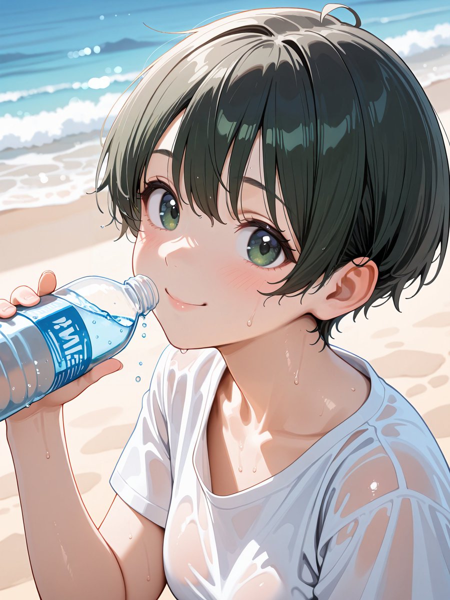hiromi_vaper's tweet image. 水分補給は大事だよ💙
#AIイラスト 
#AIイラスト好きさんと繋がりたい
