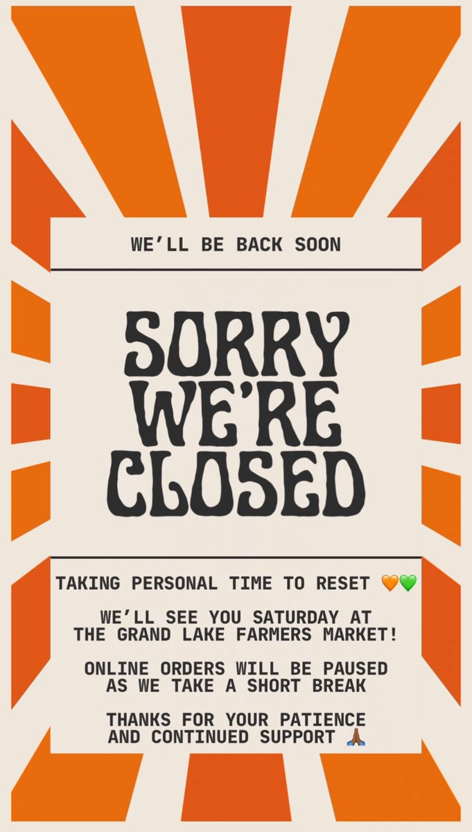 Emergency Break. All orders have been shipped and new orders will be on pause. Thank you for understanding.