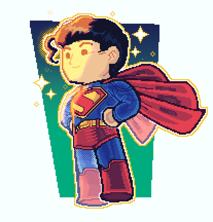 Verski7's tweet image. Superman I did for my pixel art comms!💫