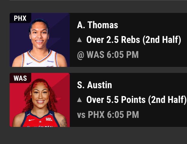 KANEPROPS's tweet image. WNBA 2H