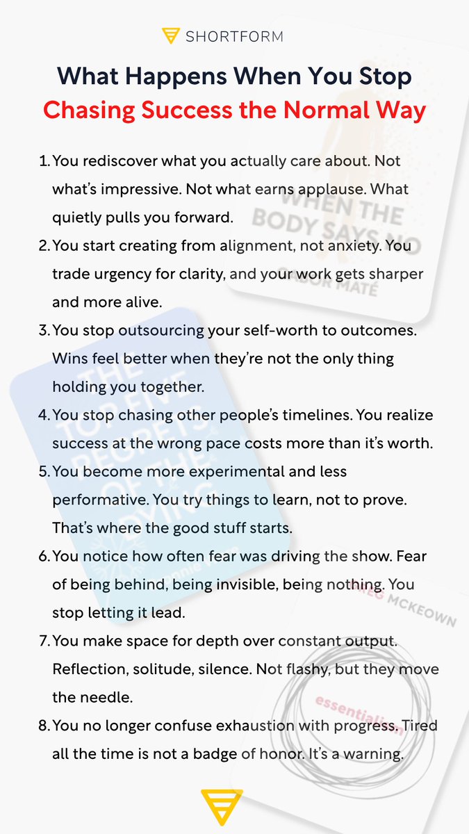 _shortform's tweet image. What Happens When You Stop Chasing Success the Normal Way: ⬇️ ✨