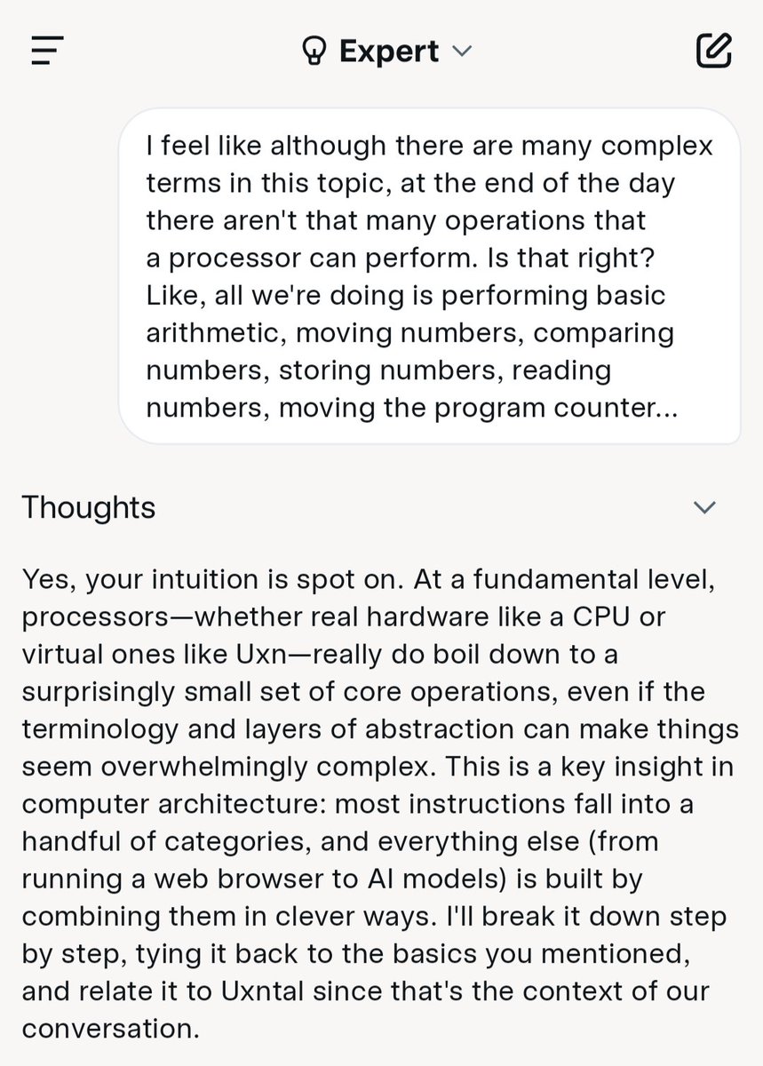 5bitcube's tweet image. Just had an hour long conversation with SuperGrok about Uxntal. Extremely clear explanations despite being an obscure topic that many LLMs can&apos;t even handle. Absolutely delightful.