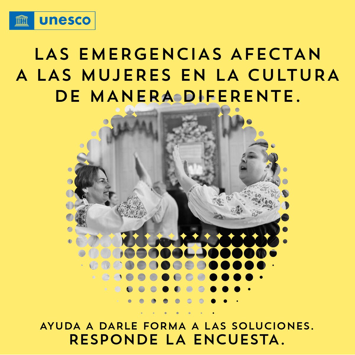 📢 Invitamos a instituciones y organizaciones culturales, a mujeres artistas y profesionales de la cultura, a participar y compartir la Encuesta Mundial #UNESCO sobre Mujeres, Cultura y Emergencias.🎨

🌍 Disponible en español.
⏰Cierre: julio 31.

➡️ f.mtr.cool/khndrnkggx