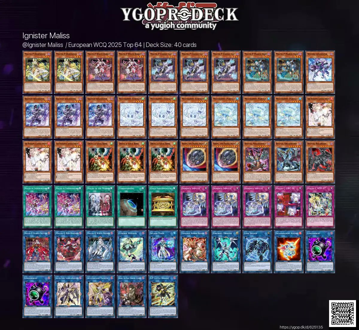 YGOPRODeck's tweet image. @Ignister Maliss / European WCQ 2025 Top 64 🏆
✅ ygop.dk/d/625135
#yugioh #yugiohtcg