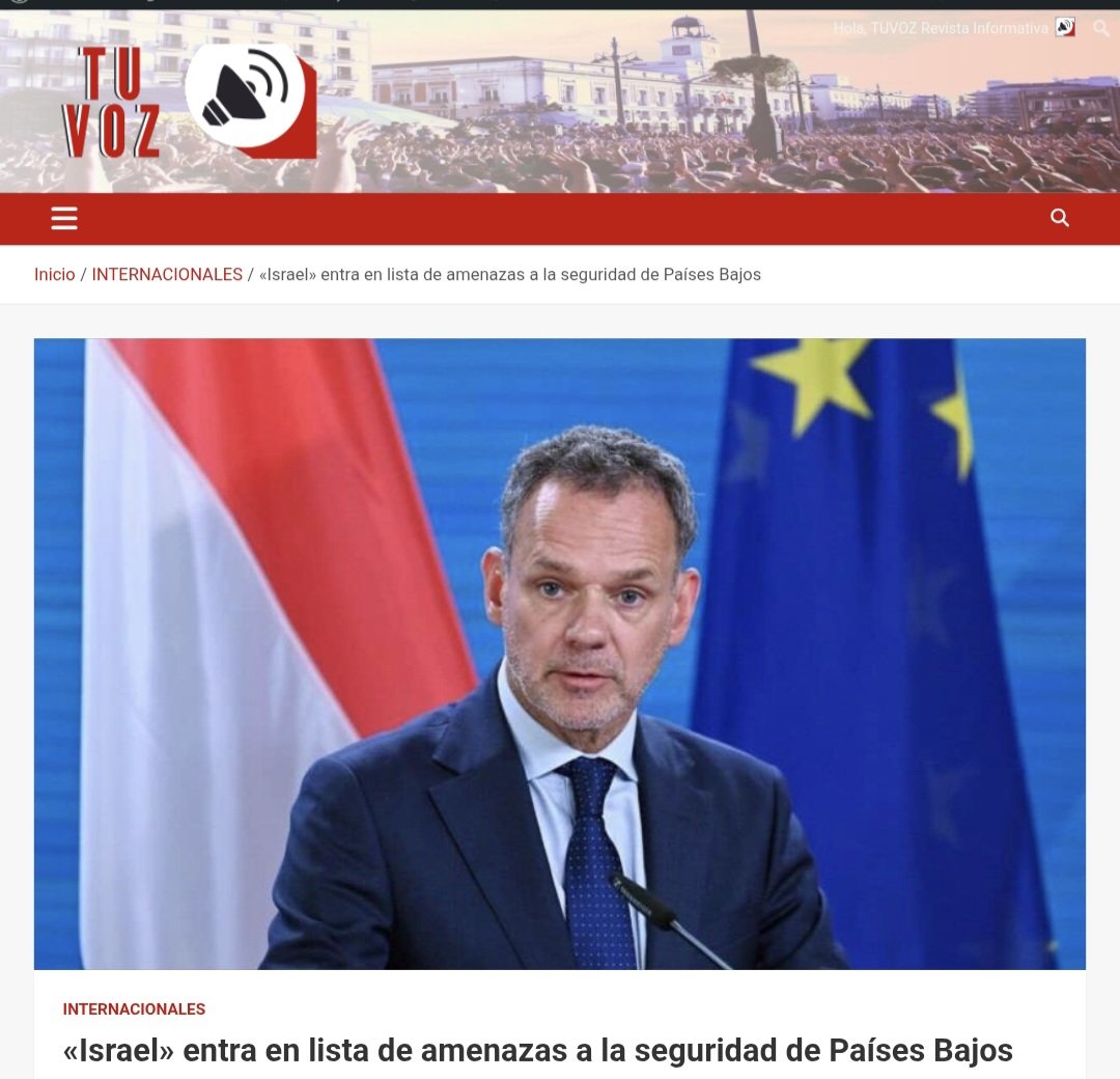 DiasporaEspa's tweet image. "#Israel" entra en lista de amenazas a la seguridad de Países Bajos"
Un informe oficial del Coordinador Nacional de Seguridad y Lucha contra el #terrorismo (NCTV) señala a Israel como actor estatal que representa un riesgo para los #PaísesBajos.
#GazaGenocide
#PalestinaLibre…