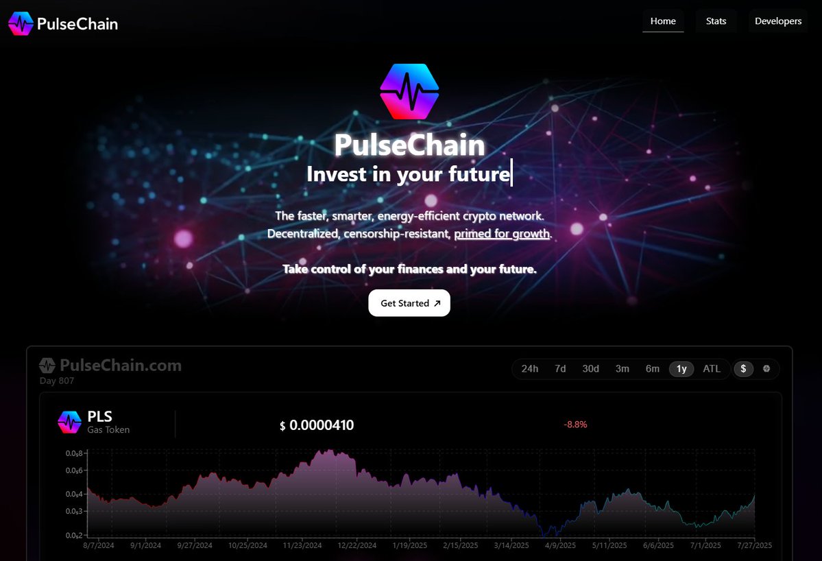 S1ckAlpha's tweet image. Take Control of Your Finances and Your future.  

Fully new Upgraded #PulseChain Website 

=&amp;gt; pulsechain.com

PLS | PLSX | HEX | INC - primed for growth.