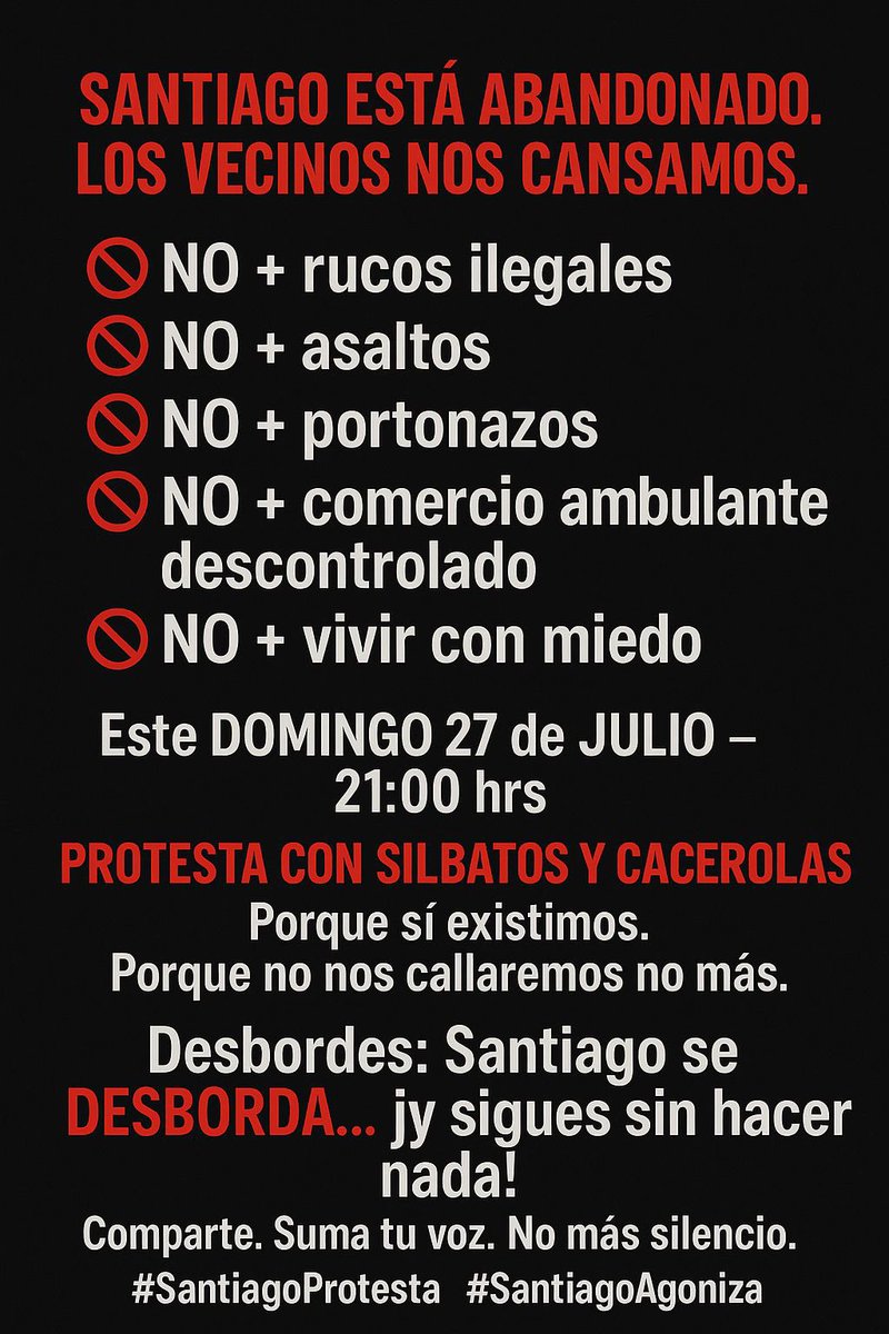Informa3Chile's tweet image. Cacerolazo 21 hrs contra el Alcalde Viajero, Santiago es un asco y @desbordes NO HACE NADA