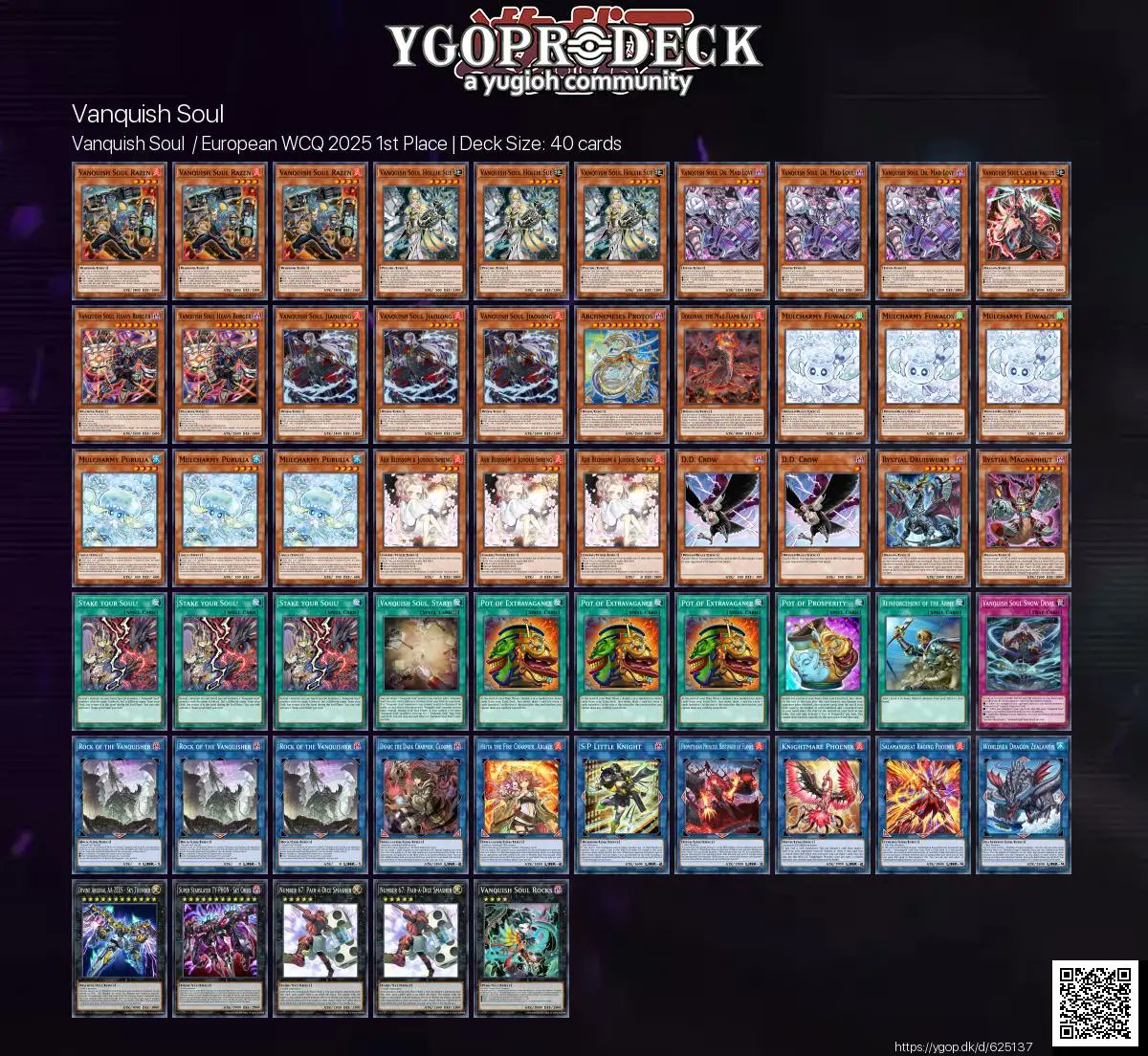 YGOPRODeck's tweet image. Vanquish Soul / European WCQ 2025 1st Place 🏆
✅ ygop.dk/d/625137
#yugioh #yugiohtcg