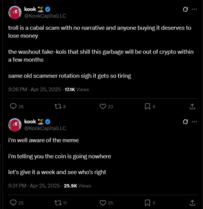 y00thereum's tweet image. dis retarded "KOL" "called" the $troll "TOP" at $12-14M or smth not $26M as he replied to me, anyway he also wrote back then its going to zero. tbh he was one of the main reasons i aped $69k on like 12-14M after i saw what he wrote. atm $troll is $38M . Wen i wrote troll is givin…