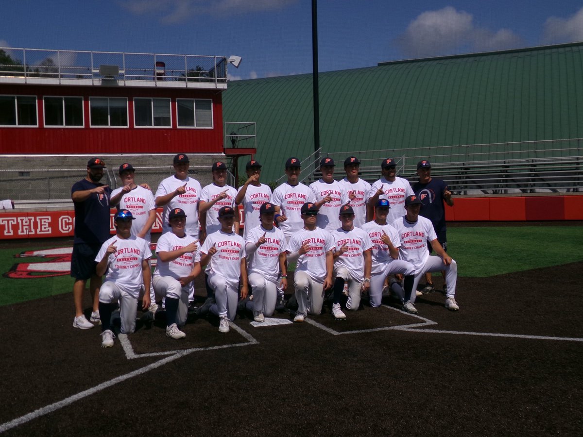 All smiles after <a href="/Loguidice_11/">Dalton Loguidice</a> goes big fly with a no doubt grand slam to put the Futures boys ahead for good. Thanks to <a href="/CortBaseball/">SUNY Cortland Baseball</a> for hosting us this weekend! #TourneyChamps