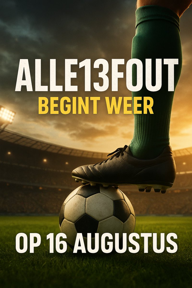 📆 Voor in de agenda’s:
Vanaf 16 augustus gaan we weer vol voor …op het verkeerde been, de bananenschillen en verrassingen. Ben jij er weer bij ?

#alle13fout #aftrap2025 #foutisnognooitzofijngeweest #voetbalsfeertje #groundhopping