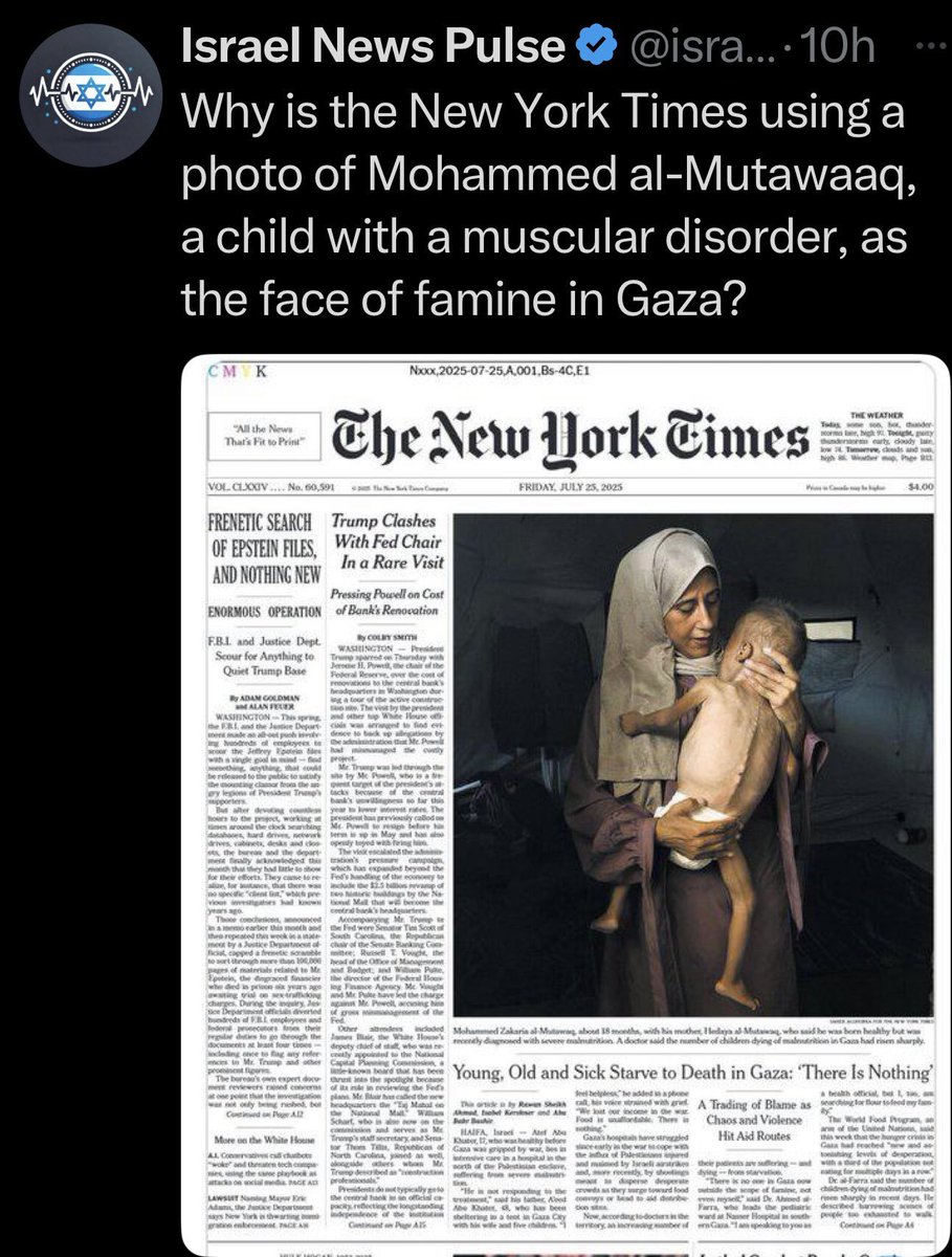 lcmondino_'s tweet image. Hay principalmente dos cosas que cuestionan la idea del hambre masivo en Gaza: los 800 camiones con alimentos que la ONU se niega a repartir y que siguen en la frontera y que ciertos medios de comunicación tienen que recurrir a la foto de un niño con atrofia muscular para hacerlo…