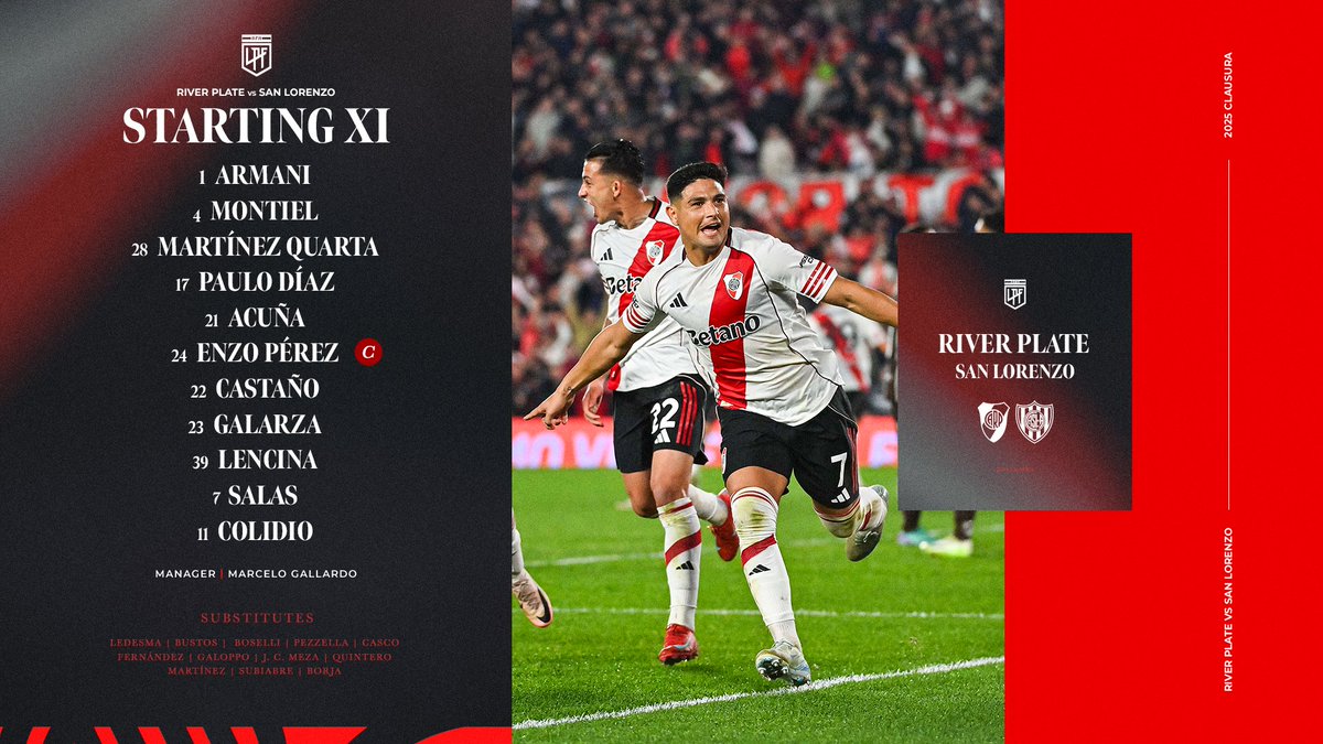 GlobalCARP's tweet image. Your River Plate XI for tonight’s clash at the Mâs Monumental. ⚔️💪